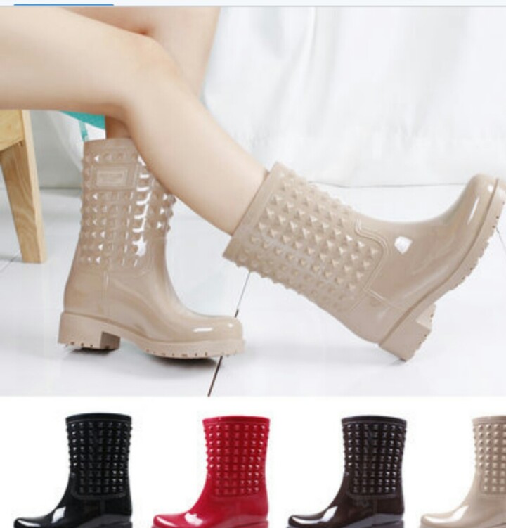 calf length rain boots