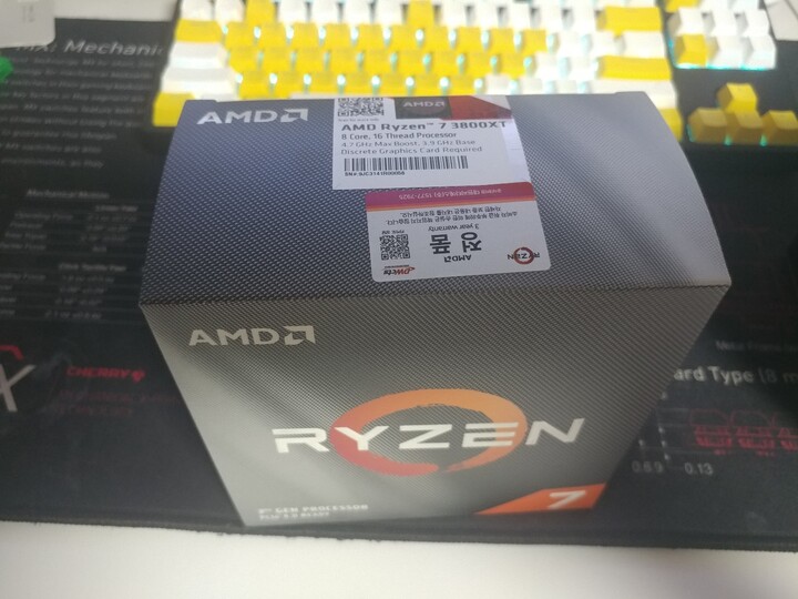 라이젠 3800XT를 사고 NVMe 250GB SSD, 프리...