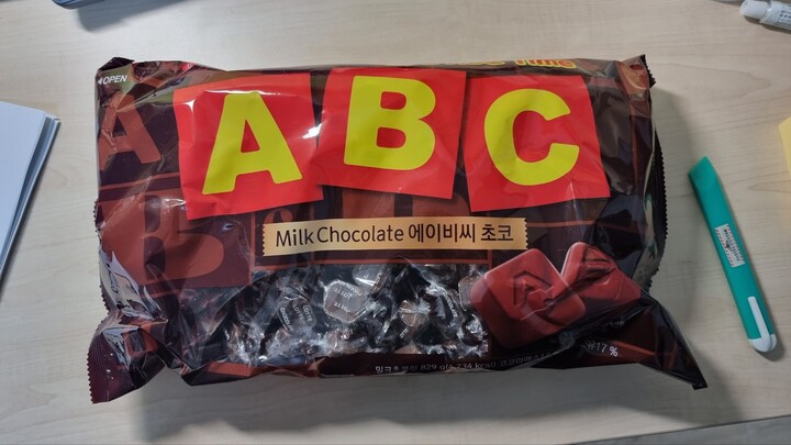 ABC 초콜릿 829g 밀크초콜릿 학교간식